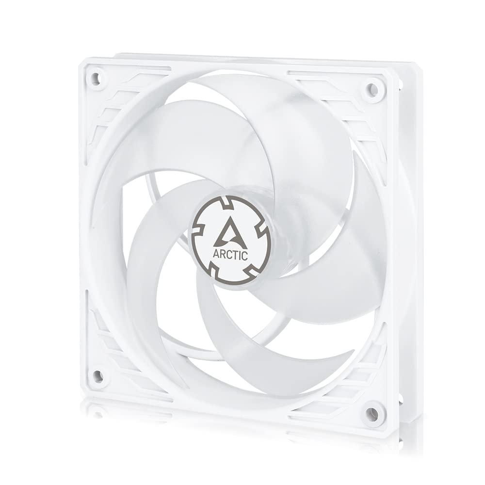 ARCTIC P12 PWM PST - 120 mm Case Fan with PWM Sharing Technology (PST), Pressure-optimised, quiet motor, Computer, Fan Speed: 200-1800 rpm (0 rpm <5%) - White, Transparent