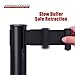 DuraSteel VIP Series Standard Rope Barriers Black Tuff Tex Retractable Belt Stanchions (2 Pcs Set) 36