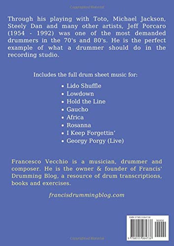 Jeff Porcaro Grooves 8 Drum Transcriptions Amazon De Vecchio Francesco Fremdsprachige Bucher