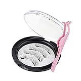 Aliceva Long Dual Magnetic Eyelashes with Premium Metal Eyelash Tweezers - 26mm False Eyelash Extension Set for a Natural Look - Magnetic Eyelashes (4 Pieces) Magnet Dot Case