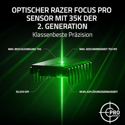 Basilisk V3 35K - Vollständig anpassbare ergonomische kabelgebundene Gaming-Maus - Focus Pro 35K Sensor (HyperScroll Tilt Wheel, 11-Zonen-Beleuchtung, optische Mausschalter Gen-3) Schwarz