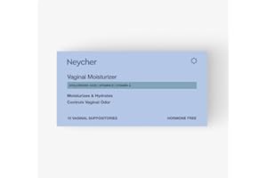 Neycher 10 MG Hyaluronic Acid vaginal suppositories with Vitamin E, Vitamin A, Regevag blend. Medical grade. Product of USA. Made in Italy. Clinically proven formulation