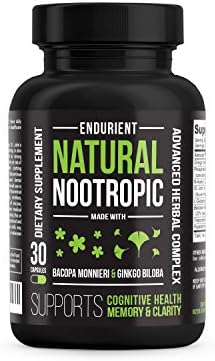 Herbal Nootropic Supplement & Brain Function Support - Natural Nootropic with Ginkgo Biloba, Bacopa Monnieri & St. John's Wort Extract for Brain Fog, Memory & Concentration - Limited Launch Price!
