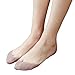 Cinak Women Low Cut Socks No Show Half Socks with Sling Back 4-Pairs (Beige)