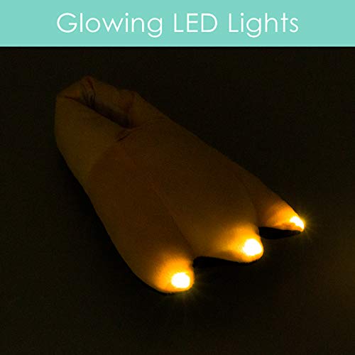 Silver Lilly LED Light Up Duck Feet Slippers - Novelty Animal Costume House Shoes w/Comfort Foam (M) Yellow