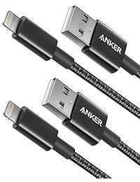 Anker - Cable Lightning de nailon doble trenzado de 5.9 ft [2 unidades], Apple MFi certificado para cargadores de iPhone, iPhone X, 8 8 Plus, 7 7 Plus, 6 6 Plus, 5S, iPad Pro Air 2, y más, 6 pies