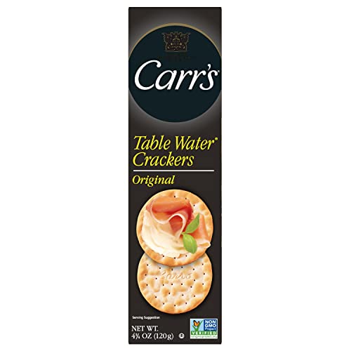 Carr's Table Water Crackers, Baked Snack Crackers, Party Snacks, Original, 4.25oz Box (1 Box