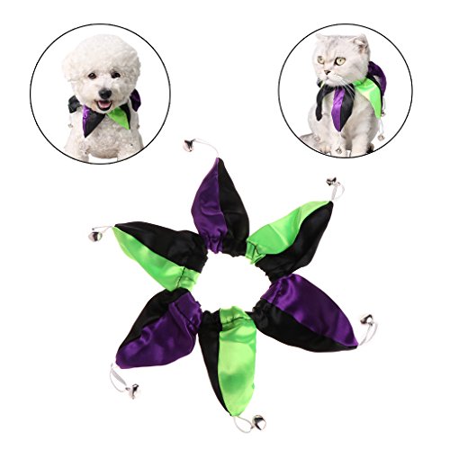 Junlinto Halloween Dog Collars Designer Elastic Pet for Puppy Cat Kitten with Bells Charm Green