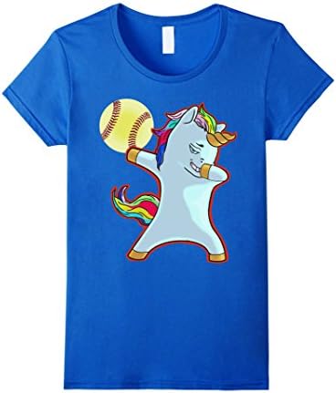 Womens Softball T shirt Unicorn Dabbing Shirt Adults And Kids Large Royal Blue