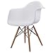 Giantex 1 PC Mid Century Modern Molded Plastic Style Dining Arm Chair Wood Legs