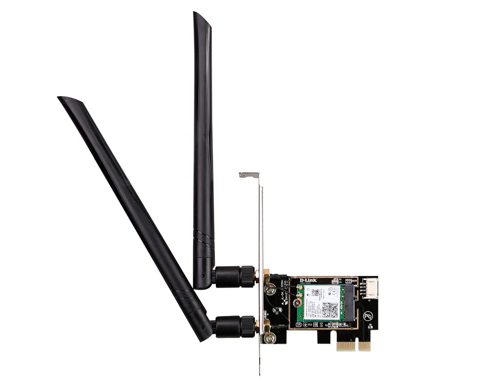D-Link DWA-X582 AX3000 Wi-Fi 6 PCIe Adapter with Bluetooth 5.0, MU-MIMO, Dual Band, Detachable High-Gain Antennas, WPA3, With Low Profile Bracket, Compatible with Windows — image 1