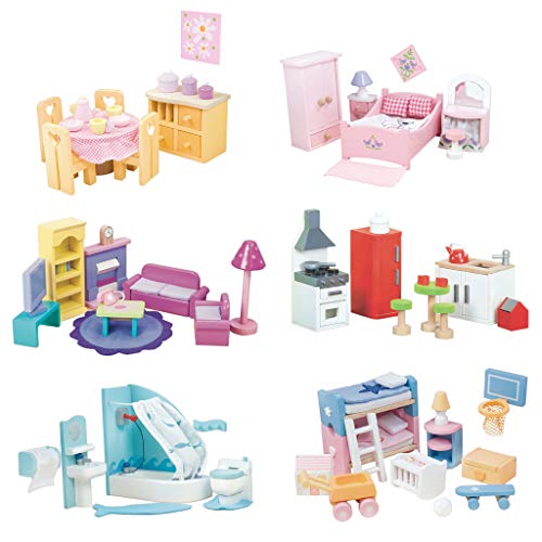 Le Toy Van - Wooden SugarPlum Sitting Room Dolls House | Accessories Play Set For Dolls Houses | Girls or Boys Dolls House Furniture Sets - Suitable For Ages 3+