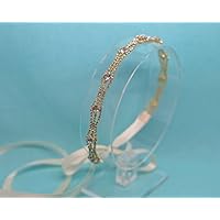 Timeless Gold Tone Ribbon Tie Back Wedding Headband