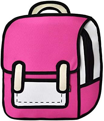 Highplus Fashion Creative Women 2D Drawing Backpack 3D Jump Style Cartoon School Bag