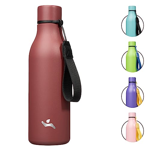 Konokyo Insulated Water Bottle with Strap,18 oz Double Wall Stainless Steel Vac…