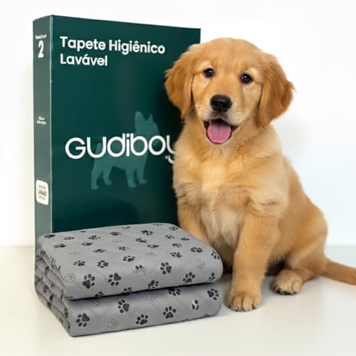 Tapete Higiênico Pet Reutilizável, Cerca de 1 ano de Uso, 2 Unidades | Lavável, 60cmx60cm, Raças de Porte Médio e Pequeno - Material de Qualidade -