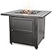 Endless Summer 30 Inch Square 30,000 BTU Propane Gas Outdoor Fire Pit Table with Steel Mantel, Slate Finish, Black Fire Glass, and Protective Cover