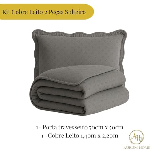 Cobre Leito Colcha Dupla Face Hipercal 400 Fios Ultra Macio (Cinza, Solteiro)