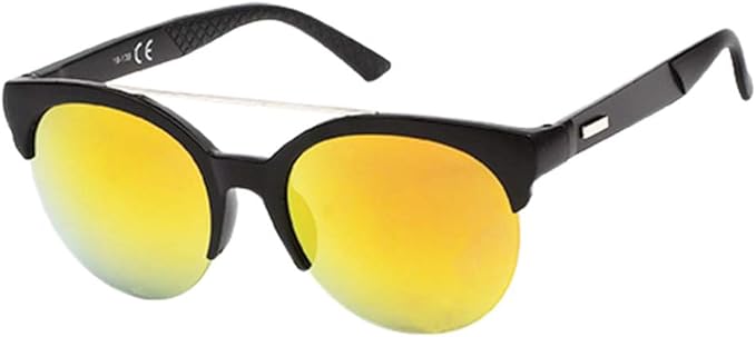 Chic-Net Gafas de Sol Lentes 400 Arco de Metal Corrugado UV Inferior