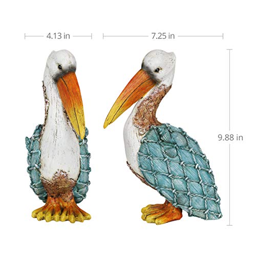 Exhart Seashell Pelican Garden Statue Outdoor Pelican Décor w/Weather