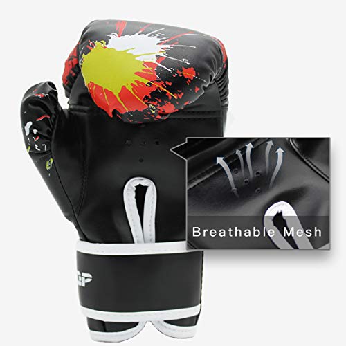 BREADEEP Kids Boxing Gloves, PU Sparring Gloves for Kids Punching Bag Training, Fit 3-10 YR - Thumbnail 5