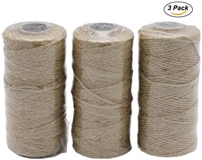 Fiomia Natural Jute Twine Ropes (3 Pcs x 328 Feet) For Wedding Crafts Gifts Flowers Christmas
