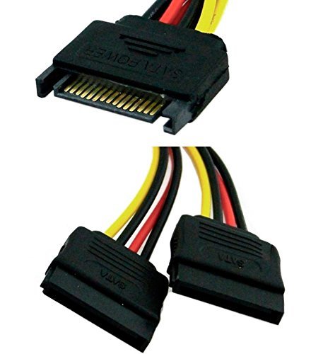 WAREHOUSEDEALS SATA ATA Power Y Splitter Cable Adapter 6-Inch M/F 15 Pin (2 Pack) - WDLLC - Thumbnail 3