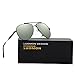 LUOMON LM1573 Black Frame/G-15 Lens Polarized Oversized Aviator Sunglasses