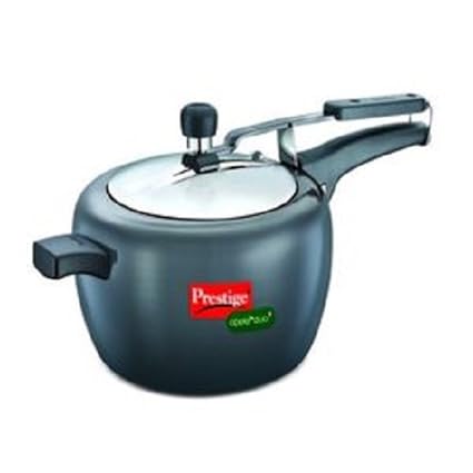 Prestige Hard-Anodized Aluminium Apple Duo Plus Pressure Cooker, 5 Litres, Grey