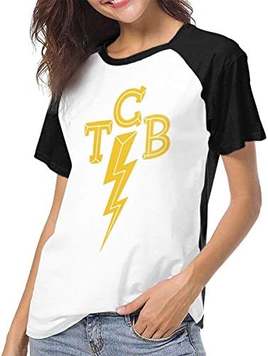 dfhsdh Elvis-The King of Rock 'n'roll TCB Womens Baseball T Shirt Summer Short Sleeve Crew Neck Shirt Tops Casual Blouses Tee