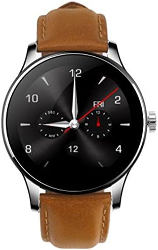K88H Smart Bluetooth Watch Heart Rate Monitor Smartwatch MTK2502 Siri Function Gesture Control LEATHER BAND (Brown)