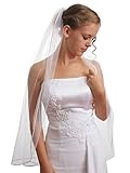 1T 1 Tier 1/8" Ribbon Edge Petite Fingertip Length Bridal Wedding Veil VC3A3