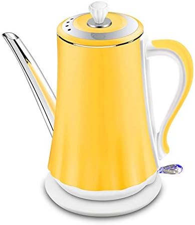 VISTANIA Electric Kettle 304 Stainless Steel 1.4L 1500W Double Anti-Scalding Long Mouth Kettle, Automatic Power Off, Anti-Dry,Yellow [Energy Class A]