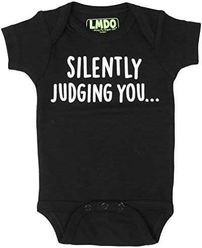 "Silently Judging You" Black Short sleeve Bodysuit by LMDO (0-6 MONTHS)