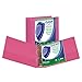 Samsill Fashion Color 3 Ring View Binder, Customizable Clear View Cover, 4 Inch Round Rings Holds 700 Sheets, Berry Pink