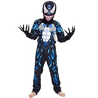 Kids Superhero Costume Suit 3D Spandex Unisex Jumpsuit Bodysuit for Kids Aged 5-13 (Venom, L for Height 55"-59"(aged11-13))