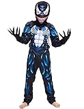 Kids Superhero Costume Suit 3D Spandex Unisex Jumpsuit Bodysuit for Kids Aged 5-13 (Venom, M for Height 49.2