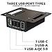 HumanCentric Under Desk USB Charging Station (Black) | Under Desk USB Charger with USB-C, USB-A and QC 3.0 | Gaming, Computer, and PC Accessory