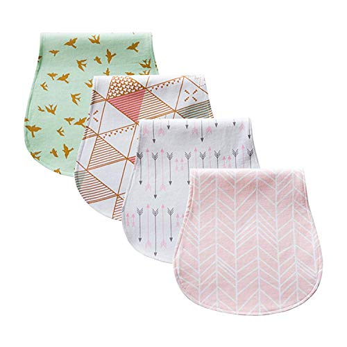 Buy Baby Burp Cloths 4 pack, 100 Cotton Large, Triple Layer, Ultra Absorbent & Soft Burping