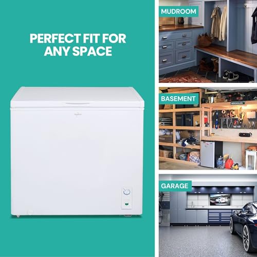 Koolatron Deep Freezer - Chest Freezer, 1 Wire Basket, Garage Ready, Meat Storage, Front Drain, Congelador For Home, Apartment, Basement, Dorm, Cottage, Manual Defrost, Stand Up, 7.0 Cubic Feet, White