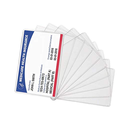 New Medicare Card Holder Protector Sleeve Clear 6 Mil （10）