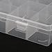 OULII 14-Grid Plastic Jewelry Box Organizer Storage Container Case with Removable Dividers (Transparent)
