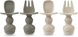 PandaEar Silicone Baby Weaning Set Divided Plate 2 Tiny Cups Spoons Forks view 7