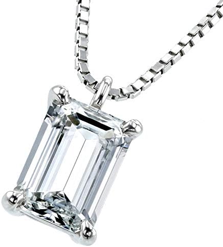 Amazon エメットジュエリー ダイヤモンド ネックレス 0 3ct Vvs1 D エメラルドカット Pt 中央宝石研究所 ソーティング付 ネックレス 通販
