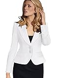 VfEmage Women's Elegant Turn Down Collar Wear to Work Outwear Jacket Blazer