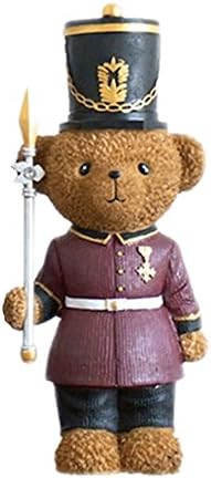 Collectible Figure,Mushine Zakka English Bear Series Home Decor Accents,Zakka Style Polyresin Figurine and Sculpture,Decorative Ornaments For Vehicle,Home,Garden,Patio (Royal Guard Bear Figure-D)
