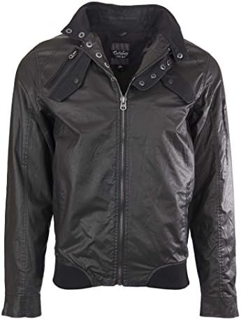 Civil Society Fashion Men's Black Bomber Jacket Long Sleeve Zipper Front (XXL)