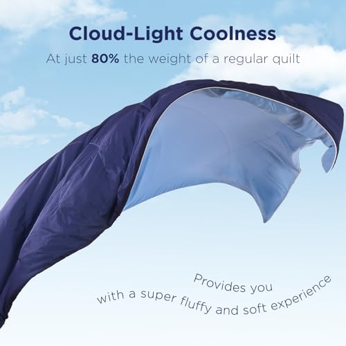 Luxear Cooling Blanket Summer Breathable Blanket with Arc-Chill Q-MAX 0.5 - Lightweight Duvet Cooling Blanket for Hot Nights - 200 x 220 cm, Blue