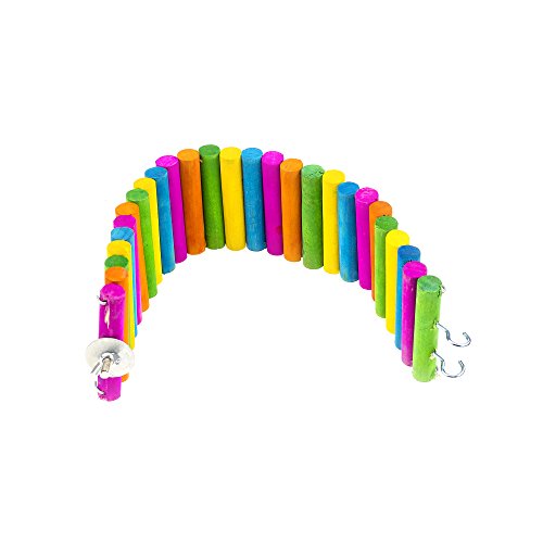 GNB Pet Colorful Wood Bridge for Hamster Mice Chinchilla Chipmunk, Small Animals Habitat Toy HM-19-16IN