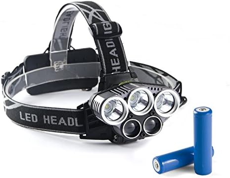 LED Headlamp Head Flashlight BLUECBG Super Bright Head Light 6 Modes Headlight with USB Rechargeable Batteries and Waterproof Switch Helmet Light for Outdoor Hiking Camping Travel Hunting